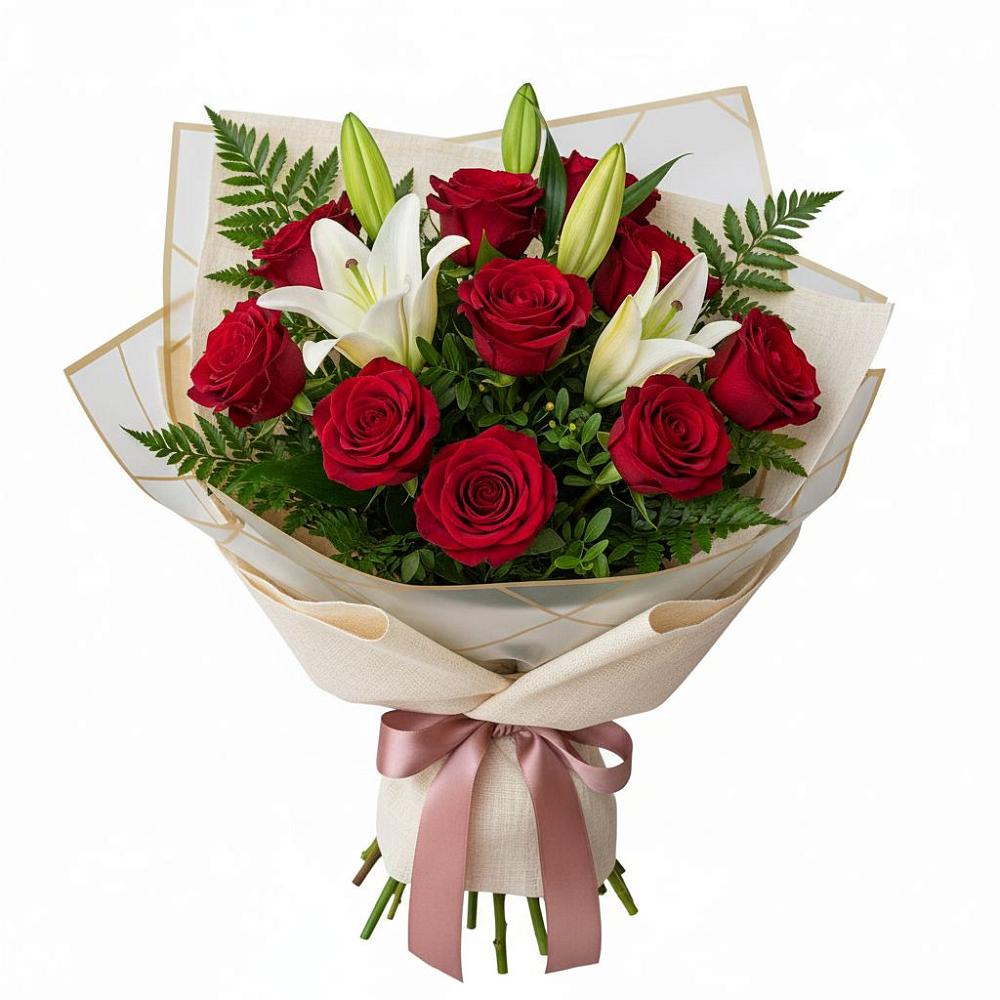 Букет цветов из: Лилии и Розы в Хоста