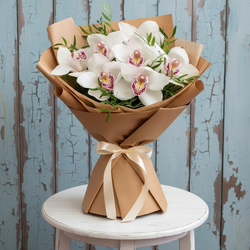 Букет цветов из: Орхидеи и Розы в Хоста