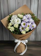 Букет цветов из:  Хризантемы и Розы в Хоста