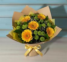 Букет цветов из:  Герберы и Хризантемы в Хоста