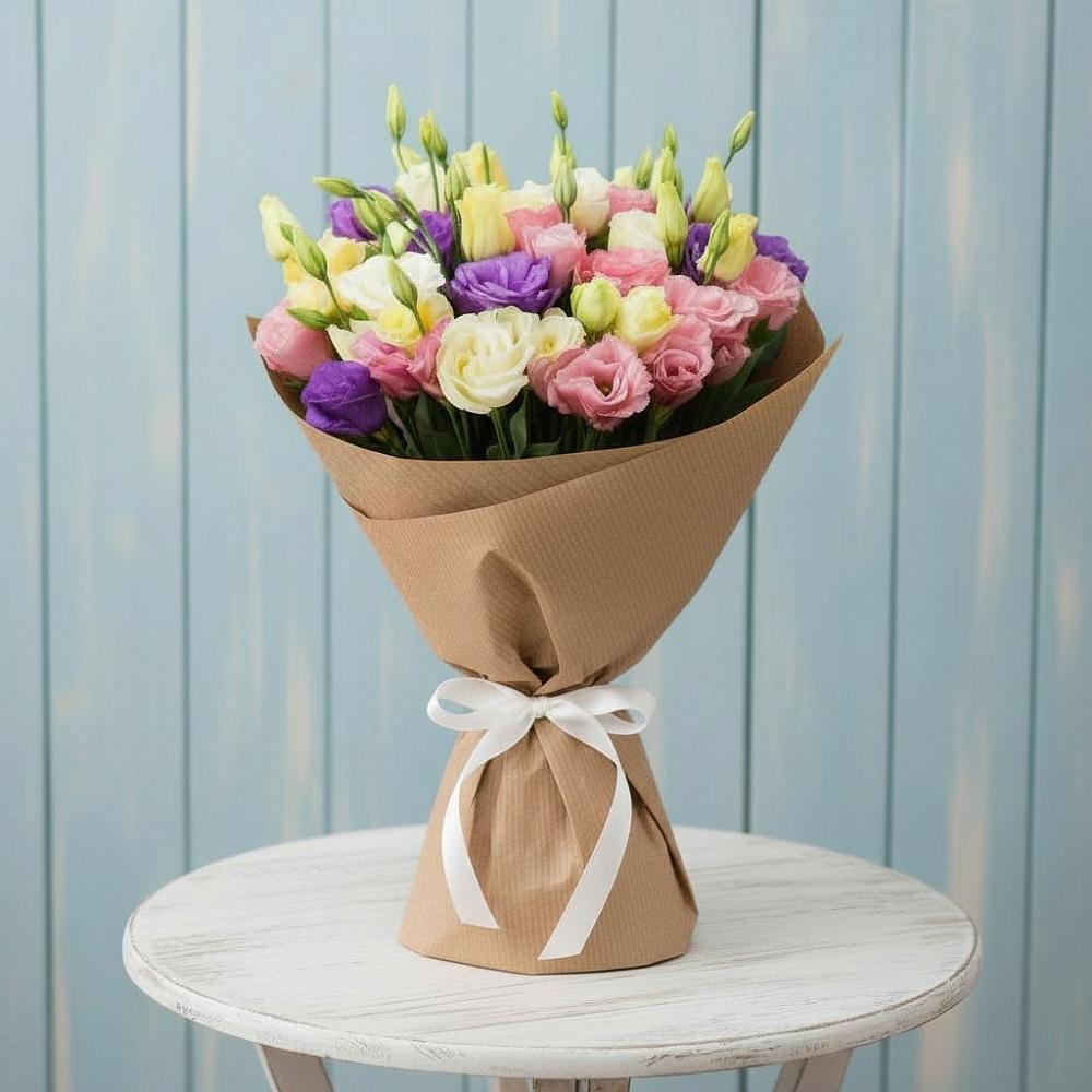 Букет цветов из: Лизиантусы в Хоста