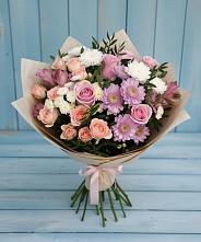 Букет цветов из:  Хризантемы, Розы и Альстромерии в Хоста