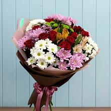 Букет цветов из:  Розы, Хризантемы и Альстромерии в Хоста