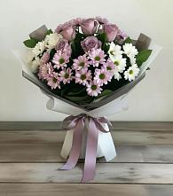 Букет цветов из:  Хризантемы и Розы в Хоста