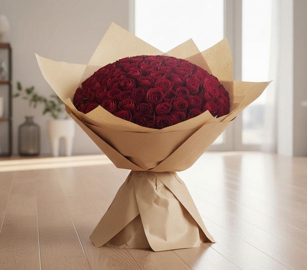 Букет 101 Красная роза в Хоста