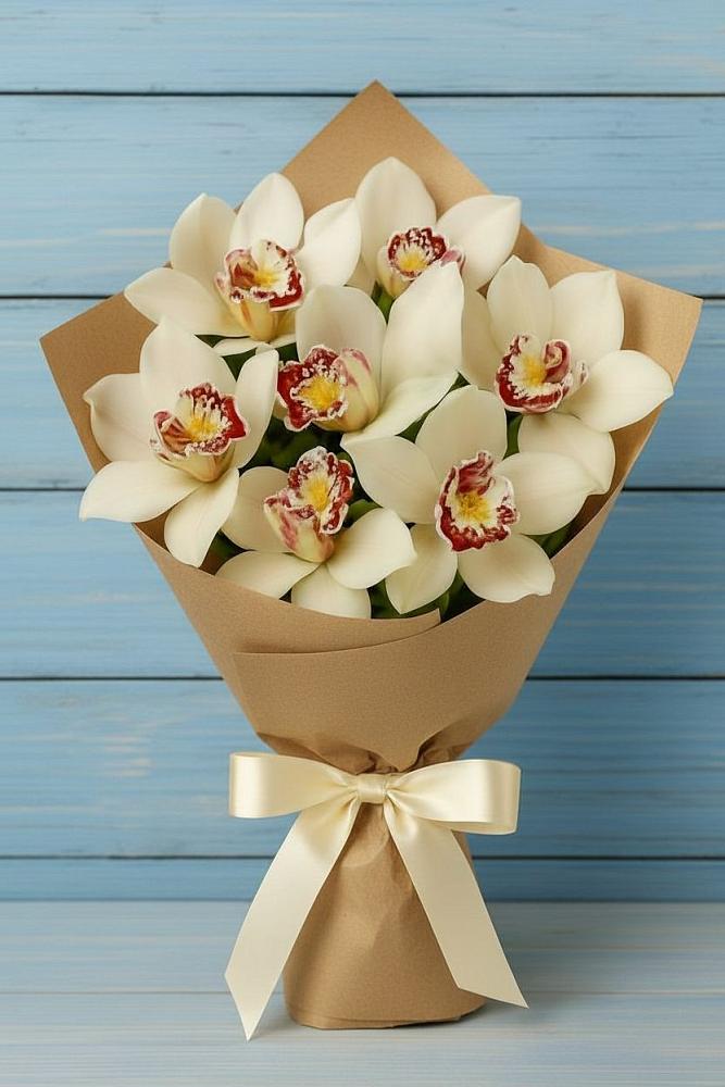 Букет цветов из: Орхидеи и Розы в Хоста